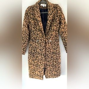 Kendall & Kylie - Long Leopard Coat - Size Small